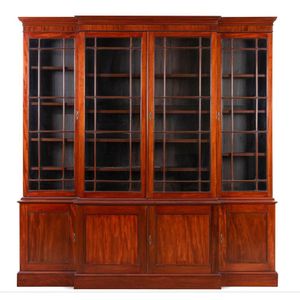 An antique English provincial breakfront mahogany four door&hellip;
