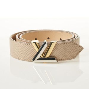 Louis Vuitton Black Epi Leather Ceinture Belt White gold Metal ref