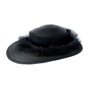 Chanel, wide Brim hat, styled in black silk and straw, made in&hellip;