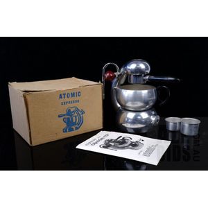 Retro atomic home Espresso machine with original box and manual