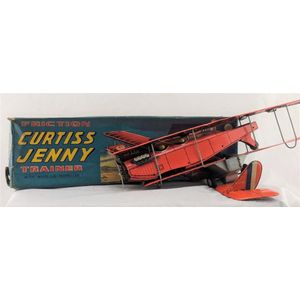 S&E, Japan: a tin plate litho friction, Curtiss Jenny Trainer…