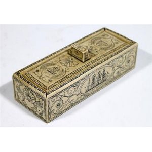 A Nautical-style boxed set of scrimshaw-effect resin Dominoes,…