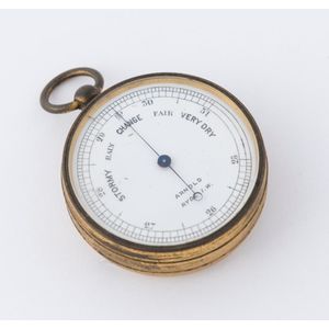 An antique pocket barometer by Arnold Ryde, 19th century, 6.5…