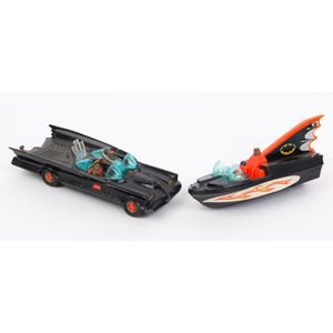 Corgi 'Batmobile': with red bat hubs, tow bar and driver…