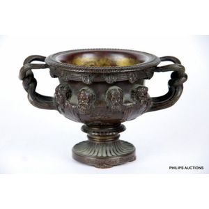 A Grand Tour bronze replica of the Warwick vase, later 19th…