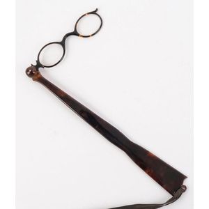 Antique tortoiseshell lorgnette with original black silk…