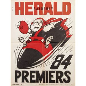 Weg & Newspaper Posters: 1984 Essendon original Weg poster;…