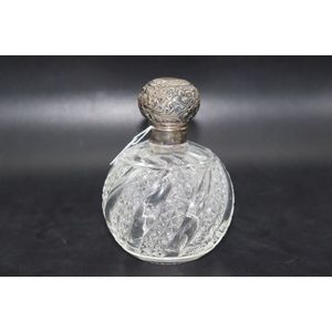 Floral Embossed Sterling Silver Perfume Bottle, 1904 - Scent Bottles ...