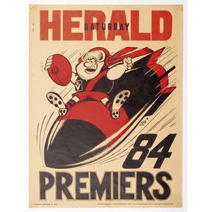 Unframed VFL Premiers Herald Poster 1962 Essendon FC Official Weg 