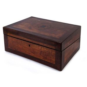 A Colonial writing box compendium, cedar and fiddleback…