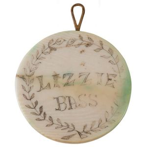 A convict forget me not sweetheart token, engraved 'Lizzie…
