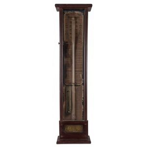 Admiral Fitzroy's barometer in cedar case with retailer plaque…