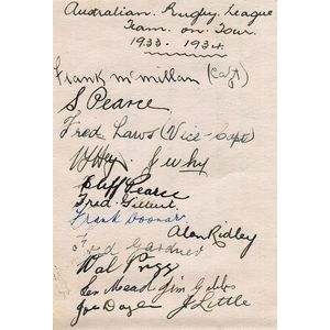 1933-34 Australian Kangaroos, autograph pages (2) with 29…