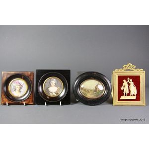 Four Napoleon III framed miniatures, 3rd quarter 19th century,…