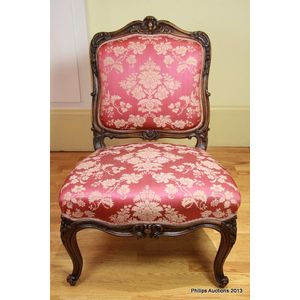 1900s Antique French Rococo Louis XV Style Asymmetrical Fauteil