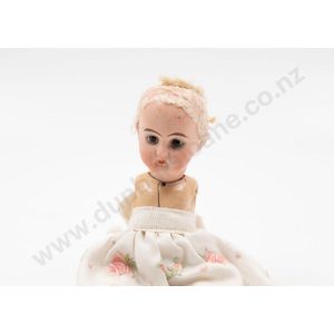 'Rochell' SFBJ bisque doll dark pupiless stationary eyes, brown…