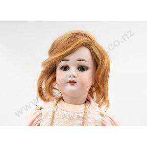 A G Limbach bisque doll blue sleeping eyes lashes red hair wig…