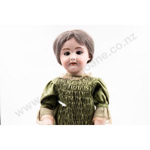 'Holly' SFBJ bisque doll stationary dark blue eyes grey/brown…