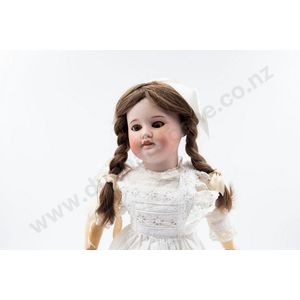 SFBJ bisque doll brown sleeping eyes, brown hair wig on French…