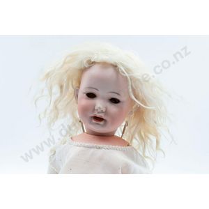 Porzellanfabrik Mengersgereuth bisque character baby doll blue…