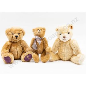 Three modern teddy bears mohair Bea-Toys Switzerland, Harrods…