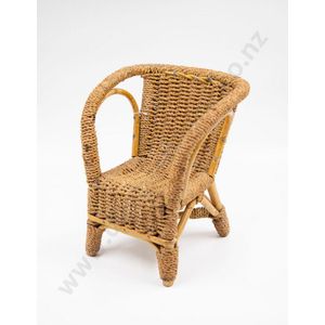 Vintage seagrass cane dolls chair 15 cm seat width