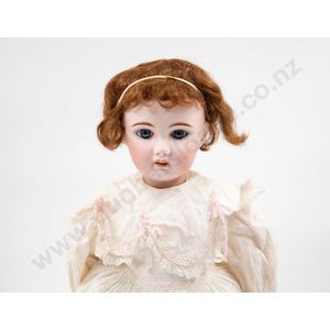 SFBJ bisque doll stationary blue paperweight glass eyes pierced…