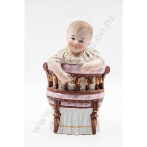 Unmarked Probable Heubach very large bisque piano baby model of…