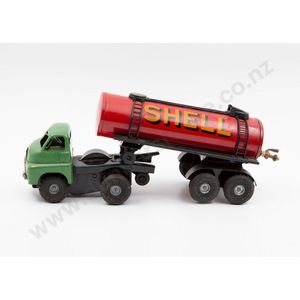 Part boxed Tri-ang Minic shell tanker red and green tinplate…