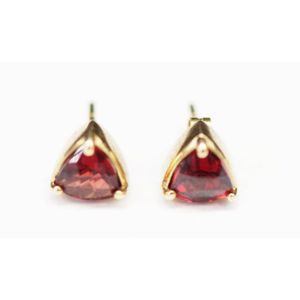 Wide 1.8 X 1.5 Cm Beautiful Gold Plated Earrings With Multy Gemstone 6.6 Gr 