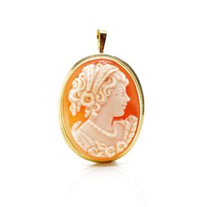 Carved shell, stone and jet cameo pendants and lockets, 19th