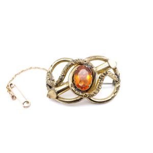 Citrine and carnelian retailer brooch