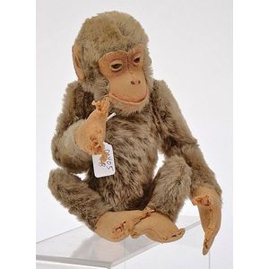 Steiff Rocko monkey/chimpanzee, wear to hands and feet, tag…