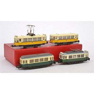Marklin (Germany) Hemo trams, 2 x green and cream livery; 2 x…