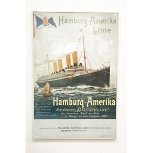 A German framed poster panel of the Hamburg - Amerika Liner…