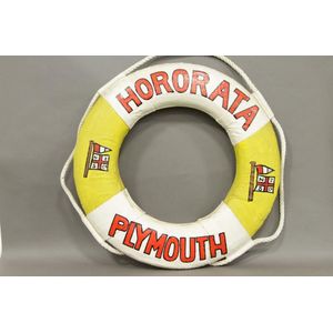 A vintage ship's canvas and cork life preserver for New Zealand…