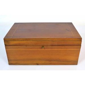 A mid 20th century cigar box, rosewood finish with boxwood…