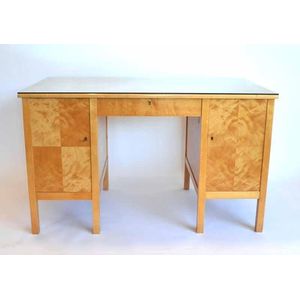 A Scandinavian Style Blonde Wood Desk Mid 20th Century With