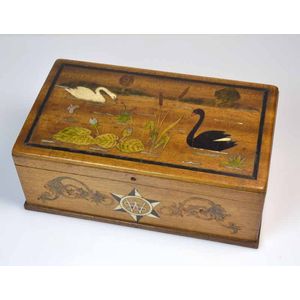A rare Australian folk art specimen tea caddy box, c.1929, made…