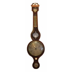 A Georgian inlaid mahogany Scottish banjo. Barometer, c.1820's,…