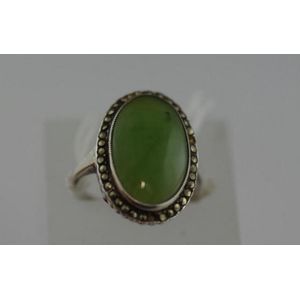 Jade and Marcasite Ring - Rings - Jewellery