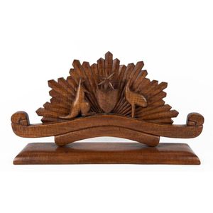 Federation handsome standing coat of arms carved in solid…