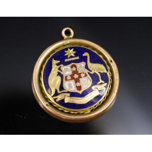 Antique Australian enamel and 9ct rose gold medal marked 9ct…