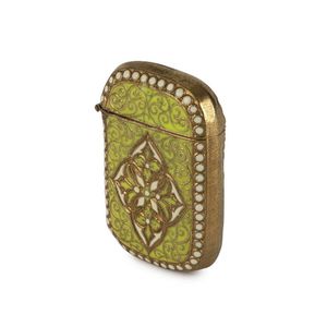 David Andersen Norwegian sterling silver enamel and gilt vesta,…