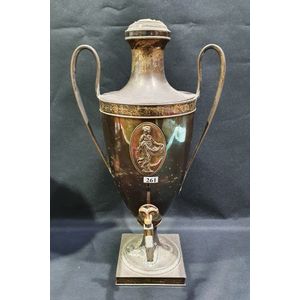 A Victorian silver plated samovar, of urn shap and two beaded…