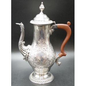 Ornate Barker Ellis silver plate coffee pot height 30.5 cm.