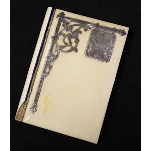 Antique silver & ivory lady's notebook silver overlay to ivory…