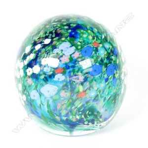 Peter Raos 'Flower Garden' art glass paper weight, coloured…
