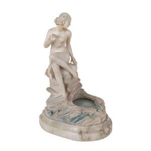 Prof. Richard Aurili carved alabaster figured lamp, circa 1900,…