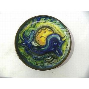 Lucy Boyd Beck (b. 1916) A painted earthenware plate painted…